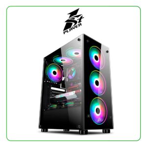 CASE 1STPLAYER FIREDANCING V3-A NEGRO | S/ FUENTE | 1 PANEL VIDRIO | LED -RGB ( V3-A )