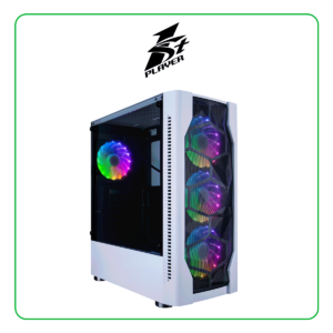 CASE 1STPLAYER DK-D4 BLANCO | S/FUENTE | 1 PANEL VIDRIO | LED -RGB ( D4 )