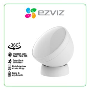 SENSOR DE MOVIMIENTO EZVIZ T1C PIR INALÁMBRICO / AJUSTABLE 360° / DETECCIÓN DE MOVIMIENTO / ALERTA INSTANTÁNEA (1900207)