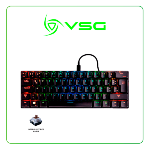 TECLADO MECANICO VSG MINTAKA NEGRO SWITCH MARRON - MECANICO 60% - LED-RGB - INTERRUPTOR KAILH ( VG-KM981-BLK-BRW )