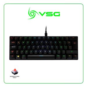 TECLADO MECANICO VSG MINTAKA NEGRO SWITCH RED - MECANICO 60% - SWITCH RED - LED-RGB - INTERRUPTOR KAILH ( VG-KM891-BLK-RED )