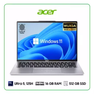 LAPTOP ACER SWIFT GO 14 SFG14‑73T‑59CY INTEL CORE ULTRA 5, 125H / 16GB RAM / 512GB SSD / 14″ WUXGA (1920 X 1200) / INTEL GRAPHICS / WINDOWS 11 HOME (20082513)