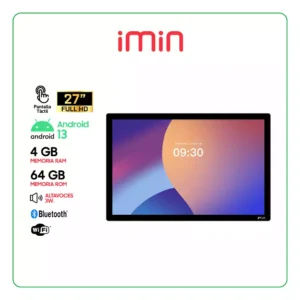 IMIN Crane 1 Kiosko de Autoservicio / 4 núcleos, 2,0 GHz/4 GB RAM + 64 GB ROM / Pantalla 27" FHD / WiFi 6 / BT 5.3 (90102521)