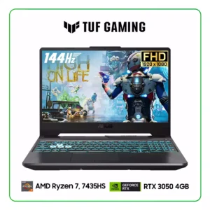 LAPTOP ASUS TUF GAMING A15 FA506NCG-HN187W AMD RYZEN 7, 7435HS / 8GB RAM /  512GB SSD / 15.6" FHD (1920x1080) 144HZ / NVIDIA RTX 3050 4GB / FREEDOS (20122526)
