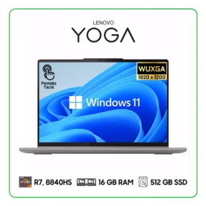 LAPTOP LENOVO YOGA 7 16AHP9 2 IN 1 83DM0006US AMD RYZEN 7, 8840HS / 16GB RAM / 512GB SSD / 16″ WUXGA (1920 X 1200) TOUCHSCREEN, IPS / AMD RADEON GRAPHICS / WINDOWS 11
