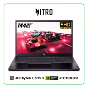 LAPTOP ACER NITRO V 15 ANV15-41-R68F AMD RYZEN 7, 7735HS / 16GB RAM / 512GB SSD / 15.6” FHD (1920 X 1080) 144HZ / NVIDIA RTX 3050 6GB / WINDOWS 11