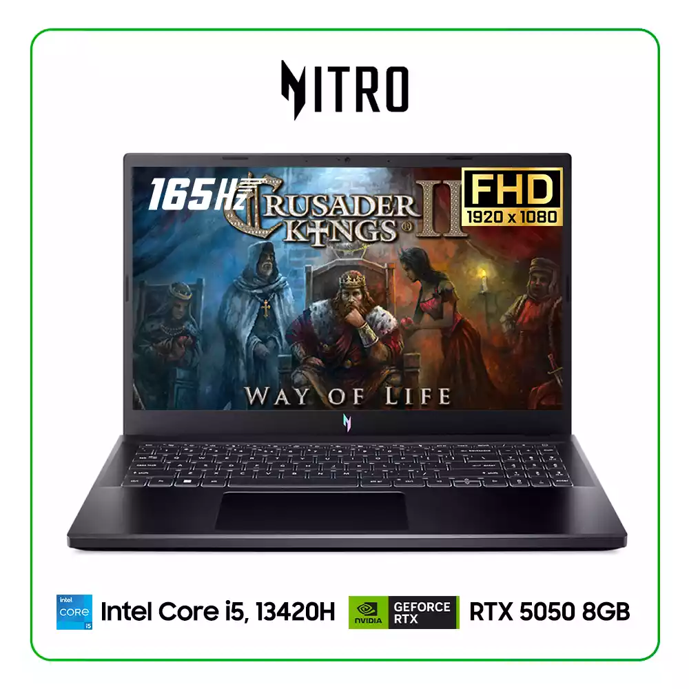 LAPTOP ACER NITRO V 15 ANV15-52-57BB INTEL CORE I5, 13420H / 16GB RAM / 512GB SSD / 15.6” FHD (1920 X 1080) 165HZ / NVIDIA RTX 5050 8GB / WINDOWS 11