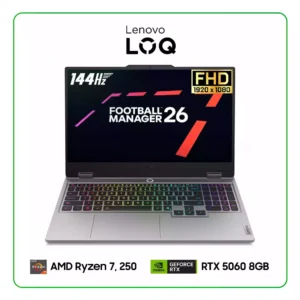 LAPTOP LENOVO LOQ 15 15AHP10 83JGCTO1WW AMD RYZEN 7, 250 / 32GB RAM / 1TB SSD / 15.6” FHD (1920 X 1080) 144HZ, IPS / NVIDIA RTX 5060 8GB / WINDWOS 11