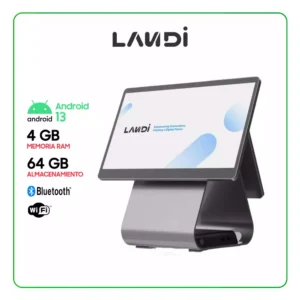 Punto de Ventas Landi C20 Pro SE All in One / Qualcomm Octa-core CPU, 2.4GHz / Android 13 GMS / 4GB RAM / 64GB ALMAC. / Pantalla 15.6" FHD + 10.1 HD + Cámara QR + NFC / WiFi (2.4G/5G)/ Bluetooth 5.0 BLE / Parlante / MICRO SD Card / IP41 (90072610)