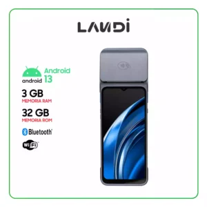 PUNTO DE VENTAS Landi M20 All in One Portátil / Quad-Core 2.0 GHz /Android13 / 3GB RAM / 32GB ALMACENAMIENTO /Pantalla 6.5"/Impresora 58mm /WiFi /Bluetooth 5.0 BLE /GPS /Nano Sim/Batería 7.7V/3500 mAh/Parlante/SD Card /NFC (90072610)